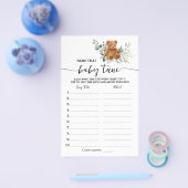 Beer Greenery Name Baby Tune Baby shower Game Kaar Flyer (Enkel)