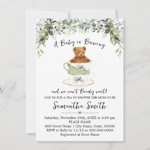 Beer Greenery Tea Baby shower Invitation Feestdagenkaart