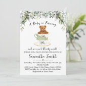 Beer Greenery Tea Baby shower Invitation Feestdagenkaart (Staand voorkant)