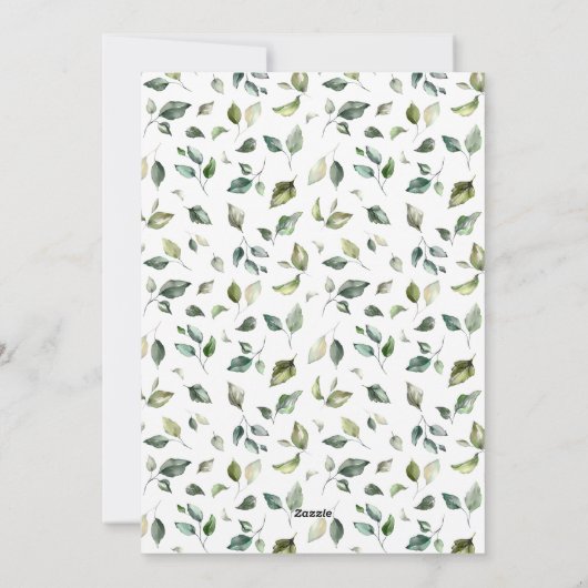 Beer Greenery Tea Baby shower Invitation Feestdagenkaart (Achterkant)