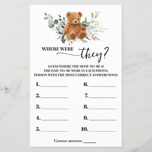 Beer Greenery, waar waren ze de Kaart van het Spel (Voorkant)