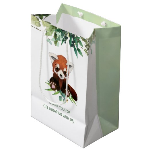 Beer Greenery Waterverf Neutraal Baby shower Favor Medium Cadeauzakje (Voorkant Gekanteld)
