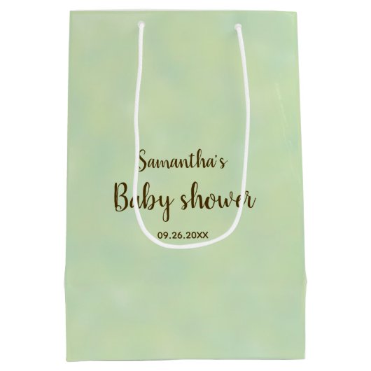 Beer Greenery Waterverf Neutraal Baby shower Favor Medium Cadeauzakje (Achterkant)
