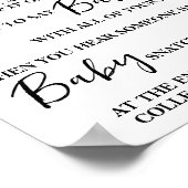 Beer Greenery zegt niet dat Baby Clothespin Shower Poster (Hoek)