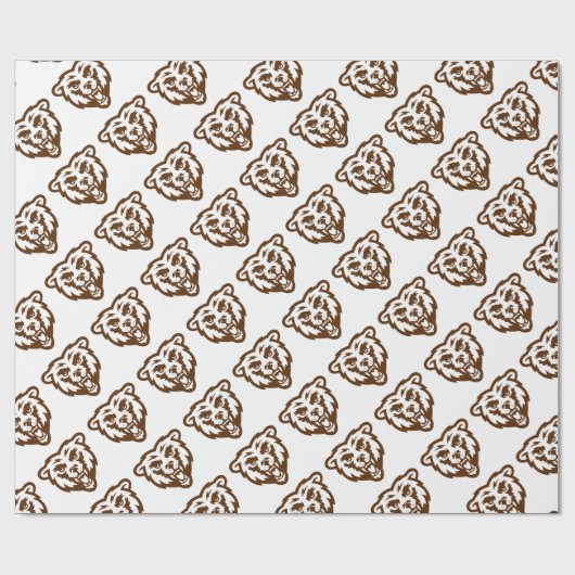 Beer Grizzly Brown Rustic Woodland Animals Pattern Cadeaupapier (Vlak)