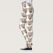 Beer Grizzly Brown Rustic Woodland Animals Pattern Leggings (Links)