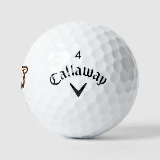 Beer Grizzly Brown Rustic Woodland Folk Animals Golfballen (Logo)