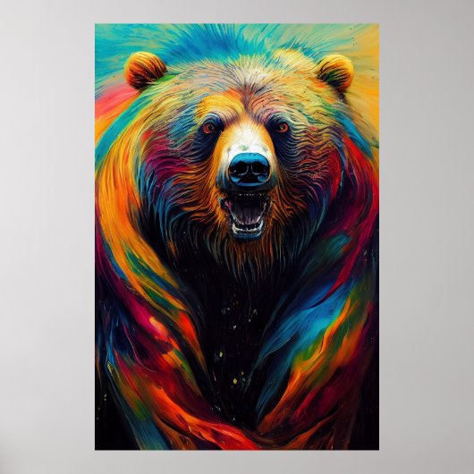Beer Grizzly Dier Ontdekking Avontuur Natuur PLA Poster (Voorkant)