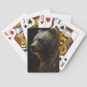 Beer Grizzly Portret Dierlijke Natuur Wildlife Art Pokerkaarten