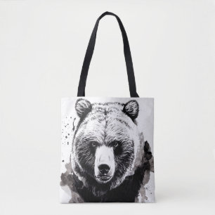 Beer Grizzly Wild Natuur Free Spirit Art Painting Tote Bag