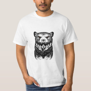 Beer Grizzly Wilde Dier Natuur Illustratie Art T T-shirt