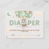 Beer Groene Baby shower Luier Raffle Informatiekaartje (Voorkant)