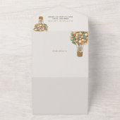 Beer, groene ballonnen, heteluchtballon, Baby show All In One Uitnodiging (Buitenkant)