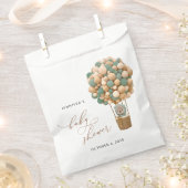 Beer, groene ballonnen, heteluchtballon, Baby show Bedankzakje (Geknipt)