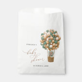 Beer, groene ballonnen, heteluchtballon, Baby show Bedankzakje (Voorkant)