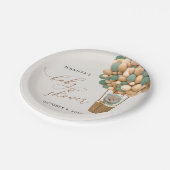 Beer, groene ballonnen, heteluchtballon, Baby show Papieren Bordje (Gekanteld)