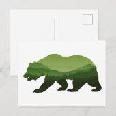 Beer groene bos dubbele belichting briefkaart (Voorkant / Achterkant)
