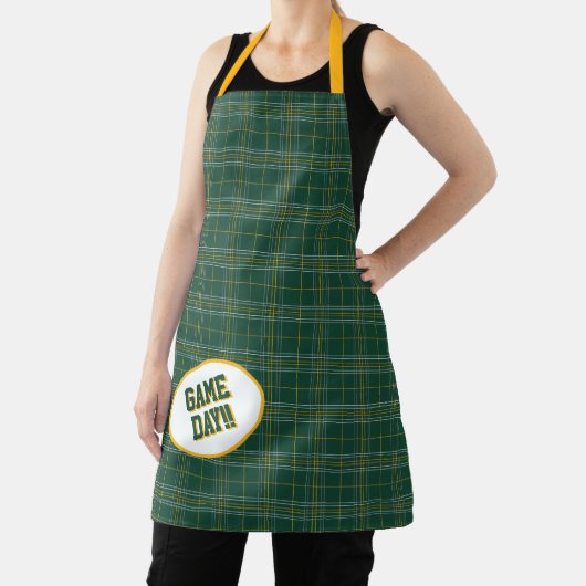 Beer groene & gouden speldag schort (Insitu)