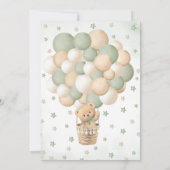 Beer Groene Hete Luchtballon Baby shower Kaart (Achterkant)