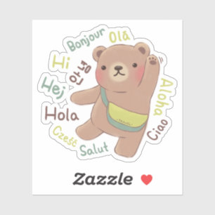 Beer: Groetjes Illustratie Sticker
