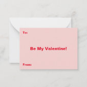 Beer Grote Rode Hart Roze Rand Valentijn Kinder Ka Notitiekaartje (Achterkant)