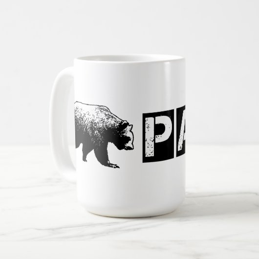 Beer Grunge Papa sinds 2014, zwart Koffiemok (Voorkant links)