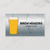 Beer | Grunge Scratch Metallic Background Visitekaartje (Voorkant)