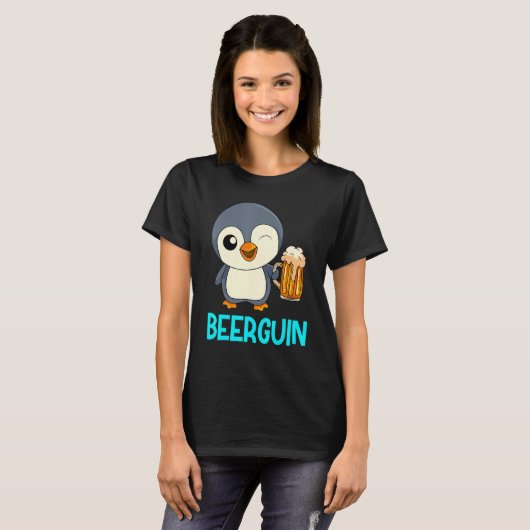 Beer Guin Beer Penguin Mannen Beer Father S Day Pa T-shirt (Voorkant volledig)