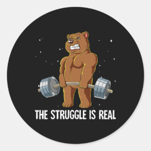 Beer Gym Krachttraining De Strijd Is Echt Ronde Sticker