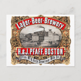  Beer H & J Pfaff Boston Brewery Briefkaart