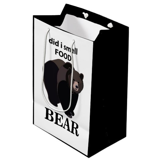 Beer Had ik eten geroken Grappige beer Medium Cadeauzakje (Voorkant Gekanteld)