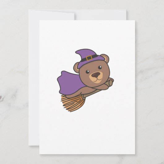 Beer Halloween Heks Kinderen Heksen Kostuum Feestdagenkaart (Voorkant)
