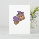 Beer Halloween Heks Kinderen Heksen Kostuum Feestdagenkaart (Staand voorkant)