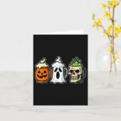 Beer Halloween Skeleton Pumpkin Ghost Drink Hum Kaart (Gele Bloem)