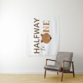 Beer halverwege één baby halve verjaardag wandkleed (In situ)