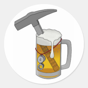 Beer Hammer Ronde Sticker