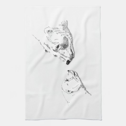 Beer handdoekmoeder en Beer handdoek (Verticaal)