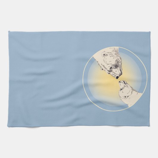 Beer handdoekmoeder en Beer handdoek (Horizontaal)