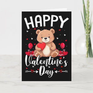 Beer Happy Valentijnsdag Knuffel Beer Met Hartjes Kaart