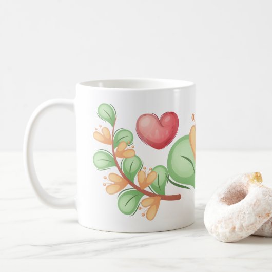 Beer hart Collectie - wit Koffiemok (Met donut)