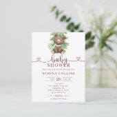 Beer Hart Kalligrafie 4 Foto Baby shower Briefkaart (Staand voorkant)