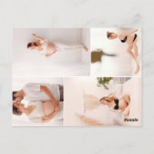 Beer Hart Kalligrafie 4 Foto Baby shower Briefkaart (Achterkant)