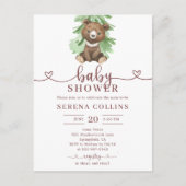 Beer Hart Kalligrafie 4 Foto Baby shower Briefkaart (Voorkant)