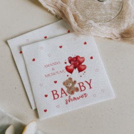 Beer Hartballonnen rood Baby shower Servet