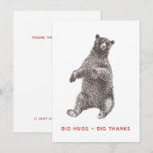 Beer Hartelijk dank, Big Hugs Bedankkaart (Voorkant / Achterkant)