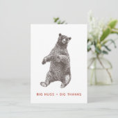 Beer Hartelijk dank, Big Hugs Bedankkaart (Staand voorkant)