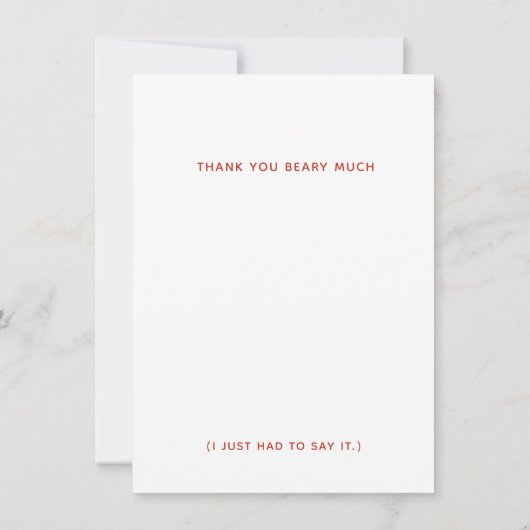 Beer Hartelijk dank, Big Hugs Bedankkaart (Achterkant)