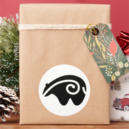 beer hartlijn ronde sticker (Feestdagen)