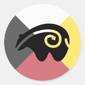 beer hartlijn ronde sticker (Voorkant)