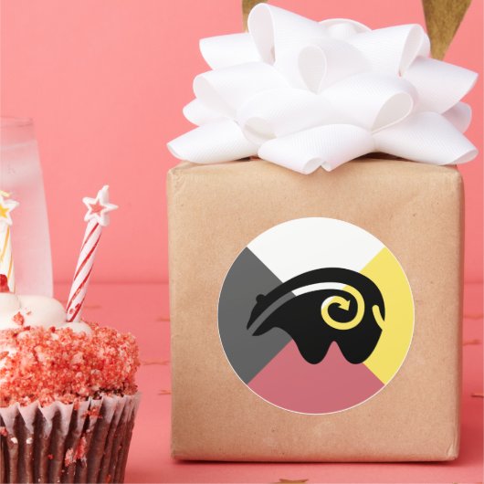 beer hartlijn ronde sticker (Feest)